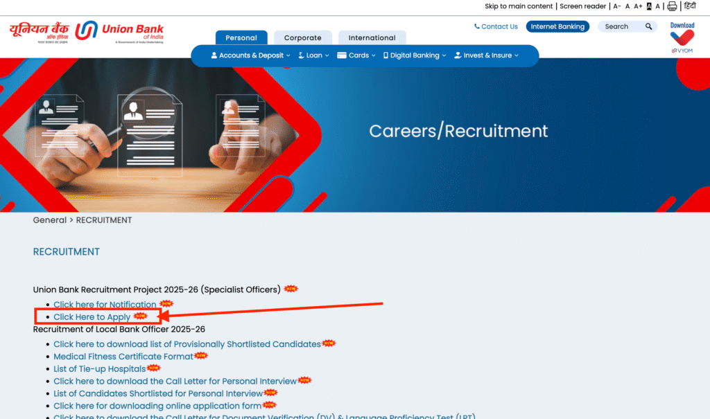 Union Bank Assistant Manager Recruitment 2025