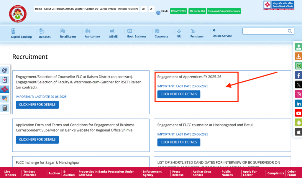 Central Bank of India Recruitment 2025 -2