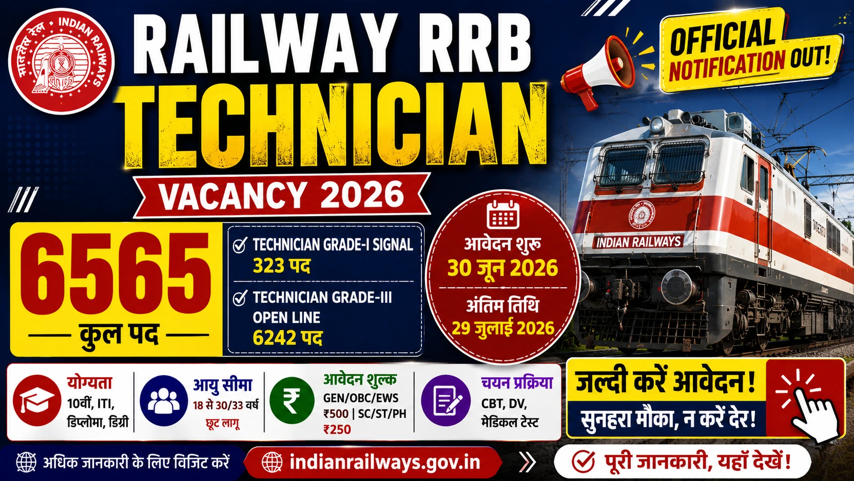 Railway RRB Technician Vacancy 2026