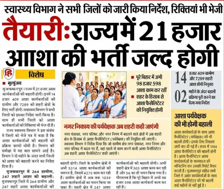Bihar Asha Worker Bharti 2026